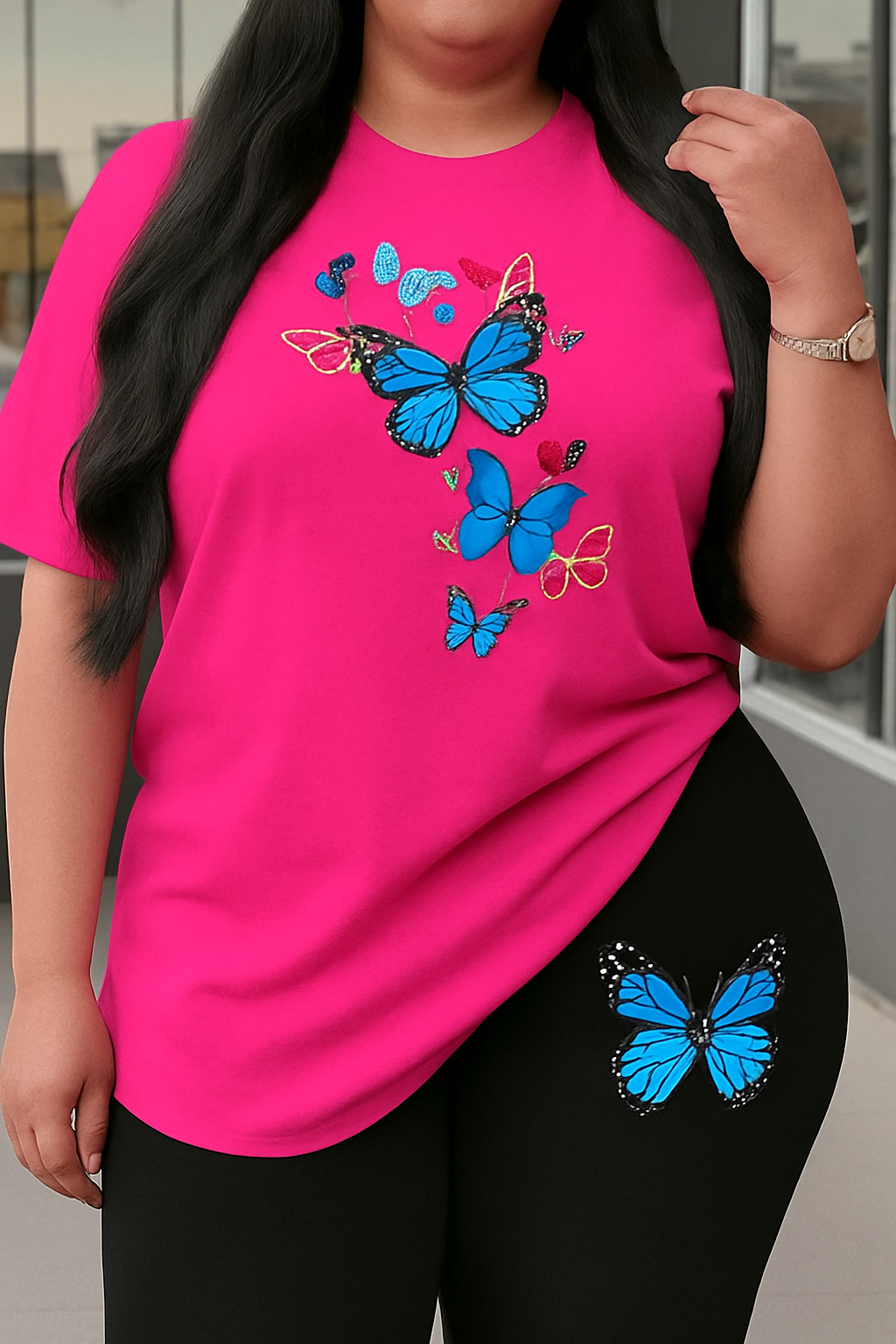 Štýlový dvojdielny komplet PINK BUTTERFLY