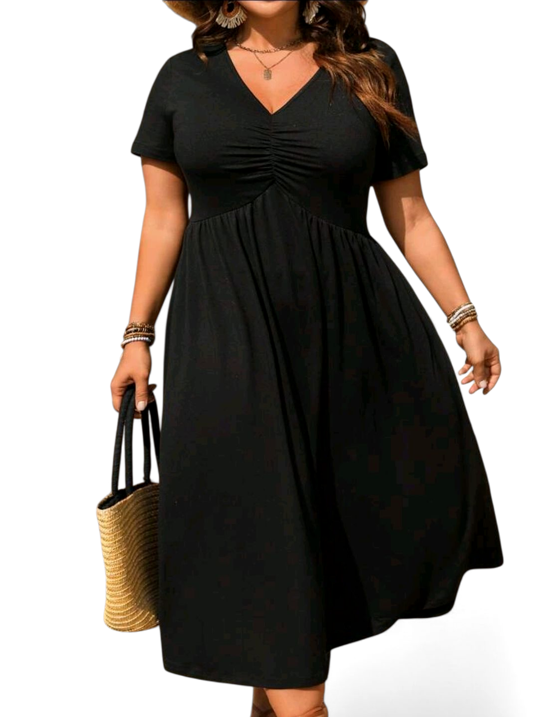 Elastické černé šaty PLUS SIZE