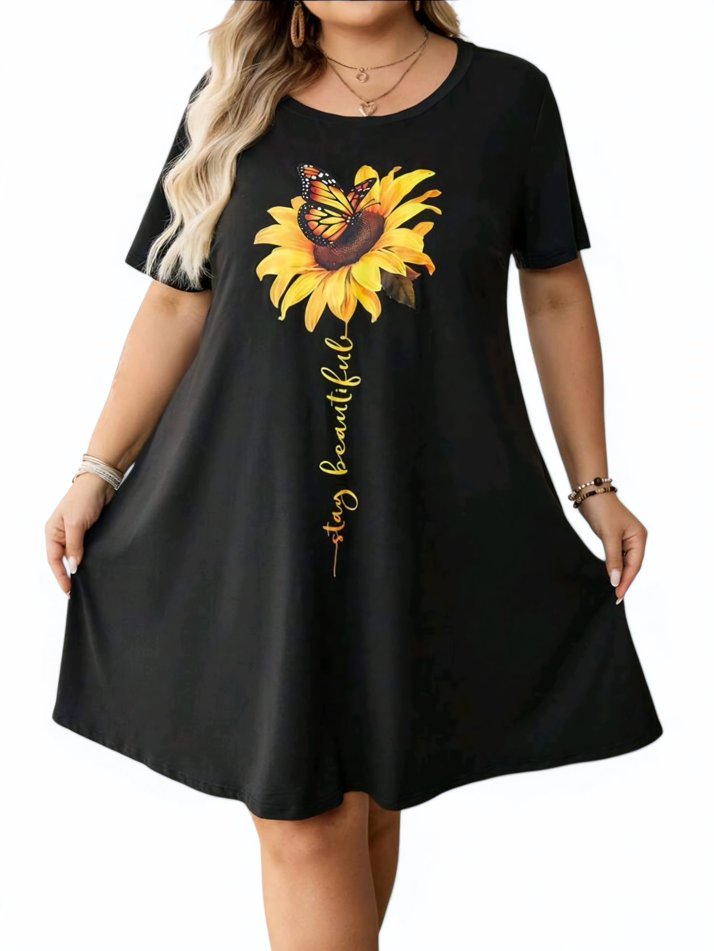 📦 Čierne elastické šaty 6XL