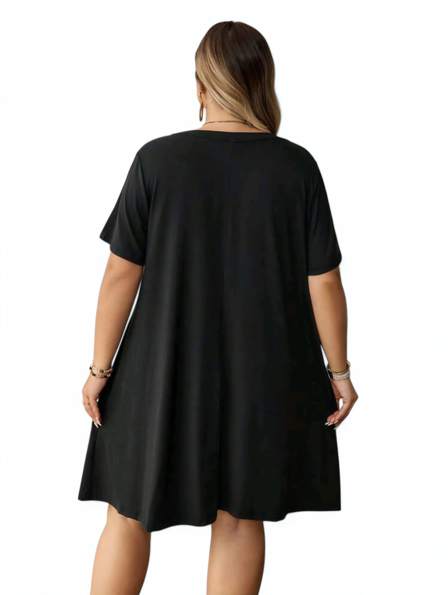 📦 Čierne elastické šaty 6XL