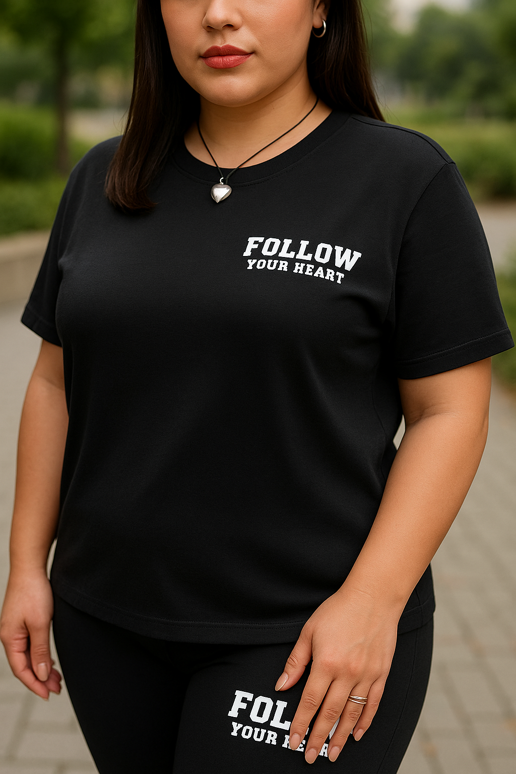 Stylový černý komplet PLUS SIZE