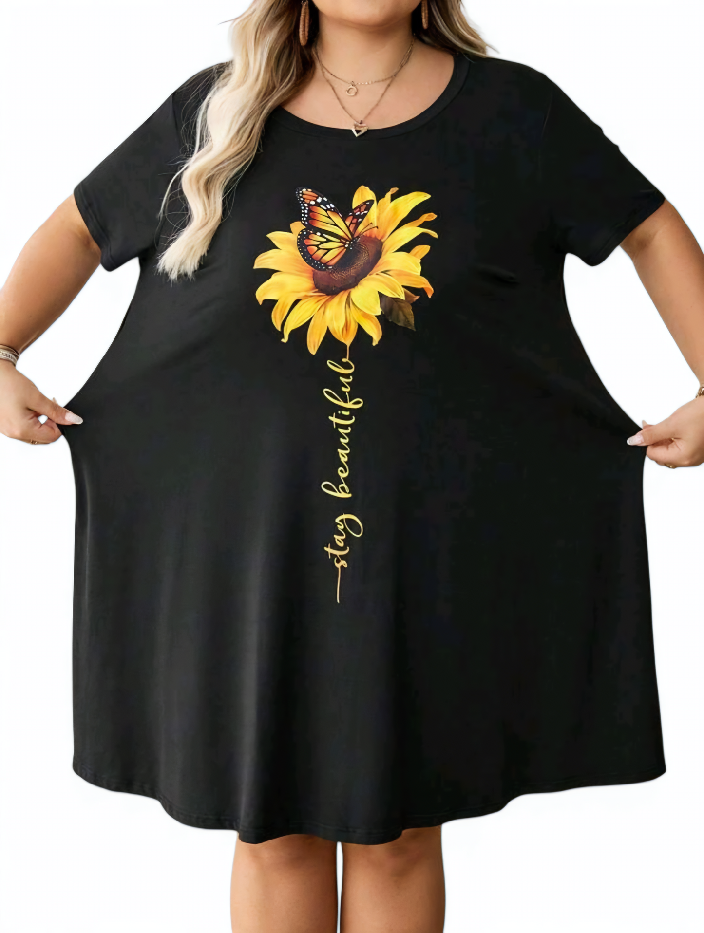 📦 Čierne elastické šaty 6XL