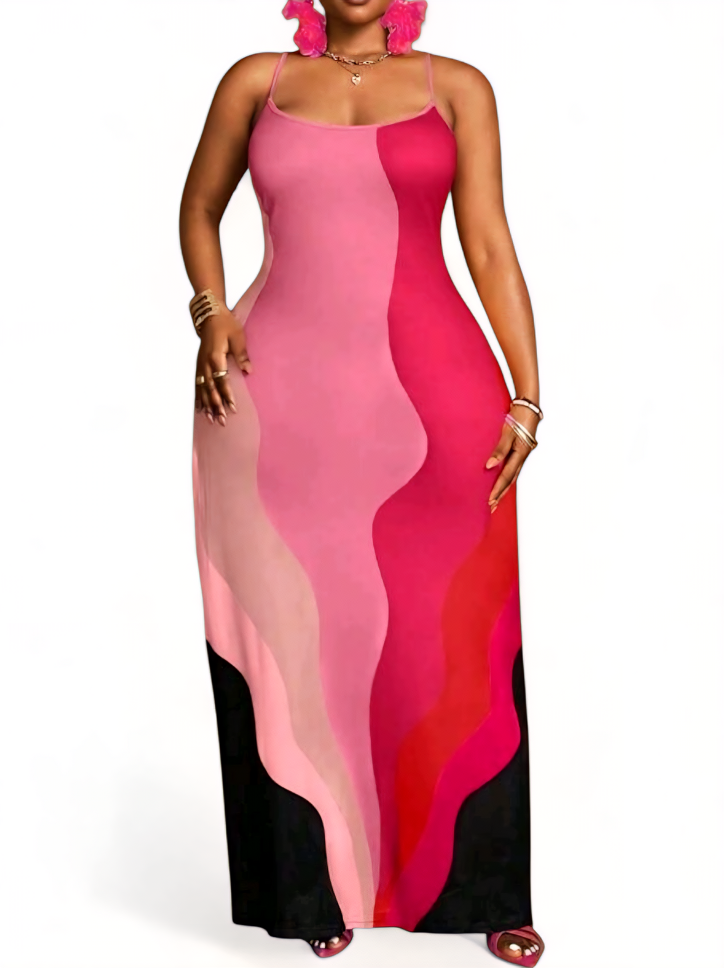Štýlové dlhé šaty PLUS SIZE