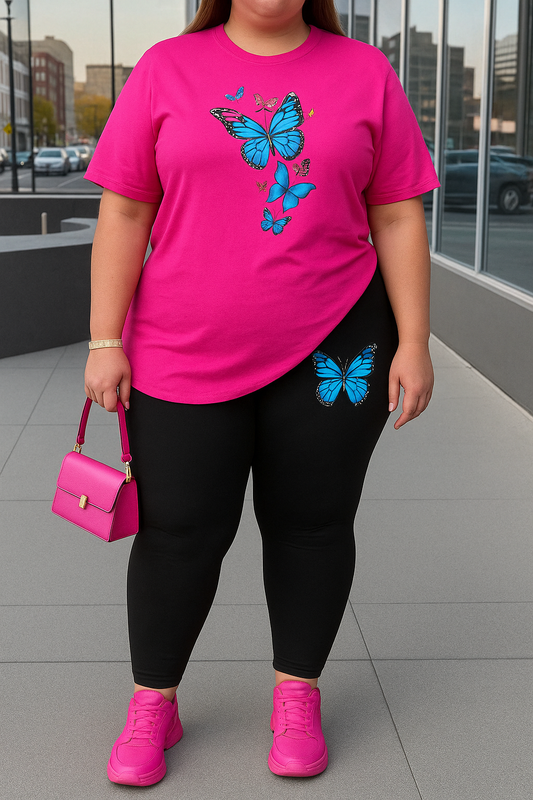 Štýlový dvojdielny komplet PINK BUTTERFLY