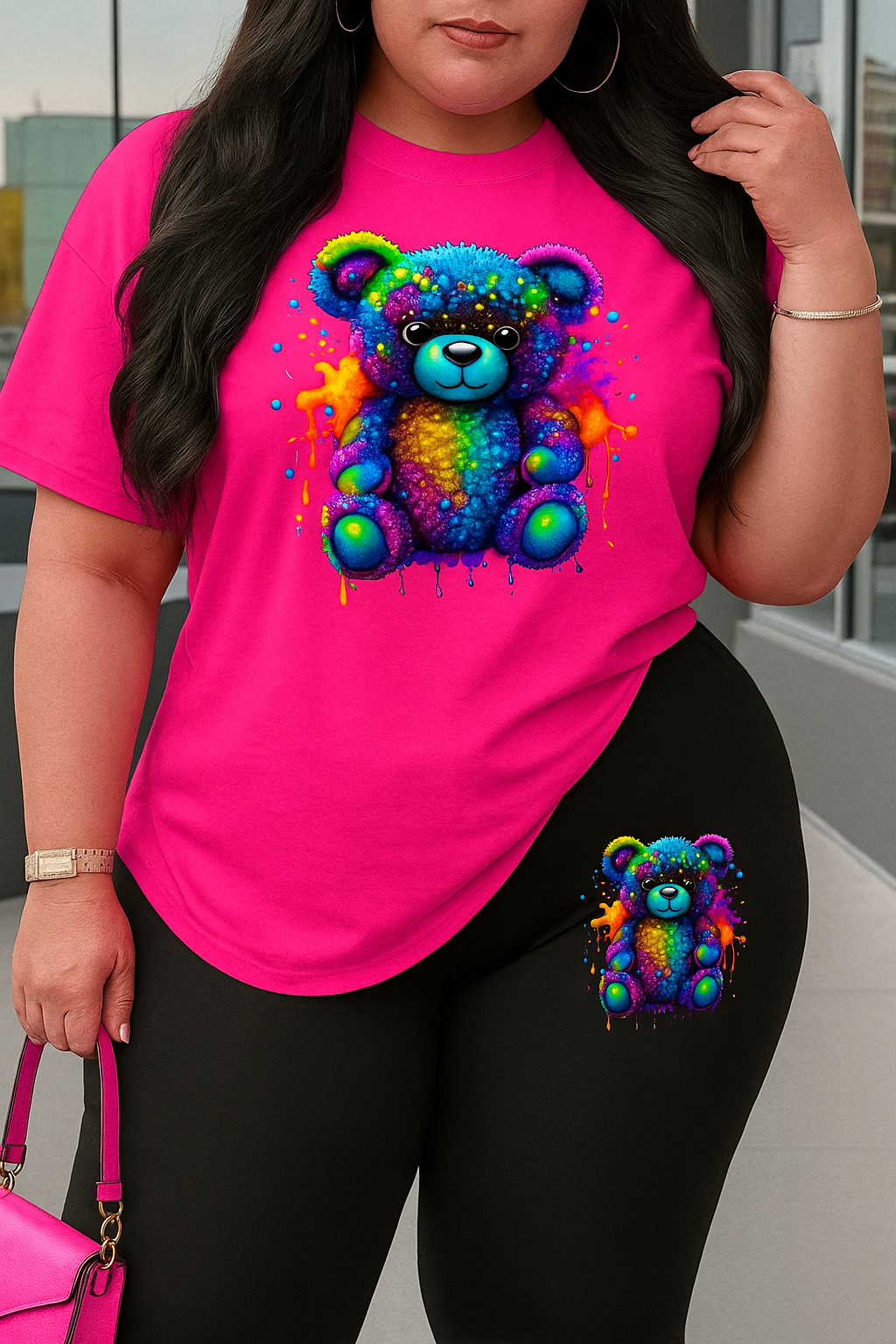 Štýlový dvojdielny komplet PINK TEDDY
