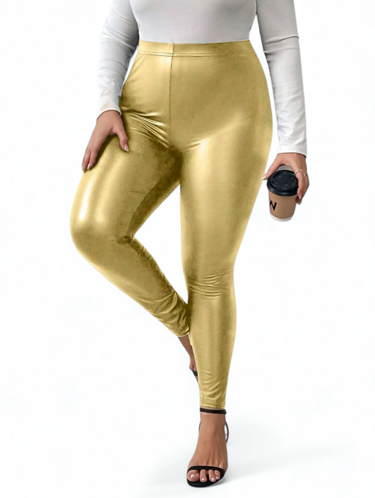 🏷️ Zlaté elastické legíny 3XL