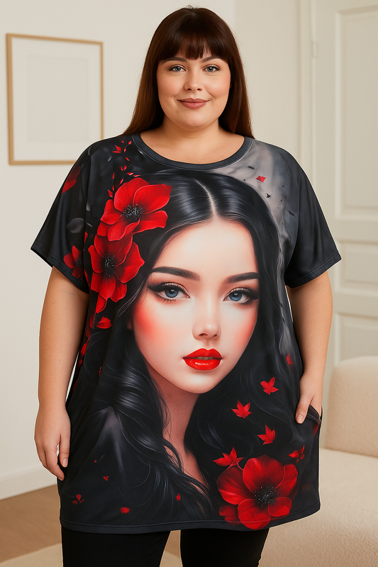 📦 Bavlnená 3D Tunika Plus Size s vreckami