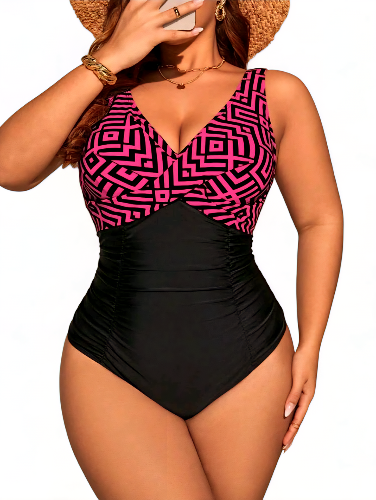Krásné celé plavky PLUS SIZE
