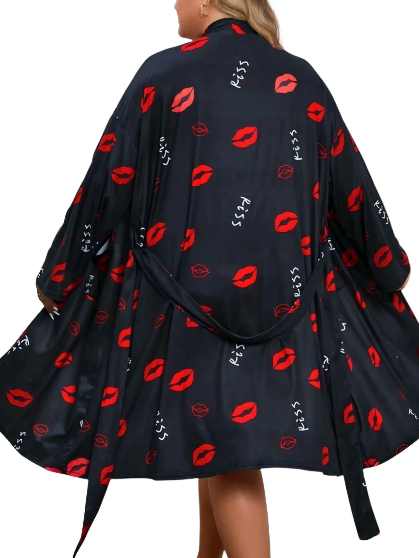 Cienki, stylowy szlafrok PLUS SIZE