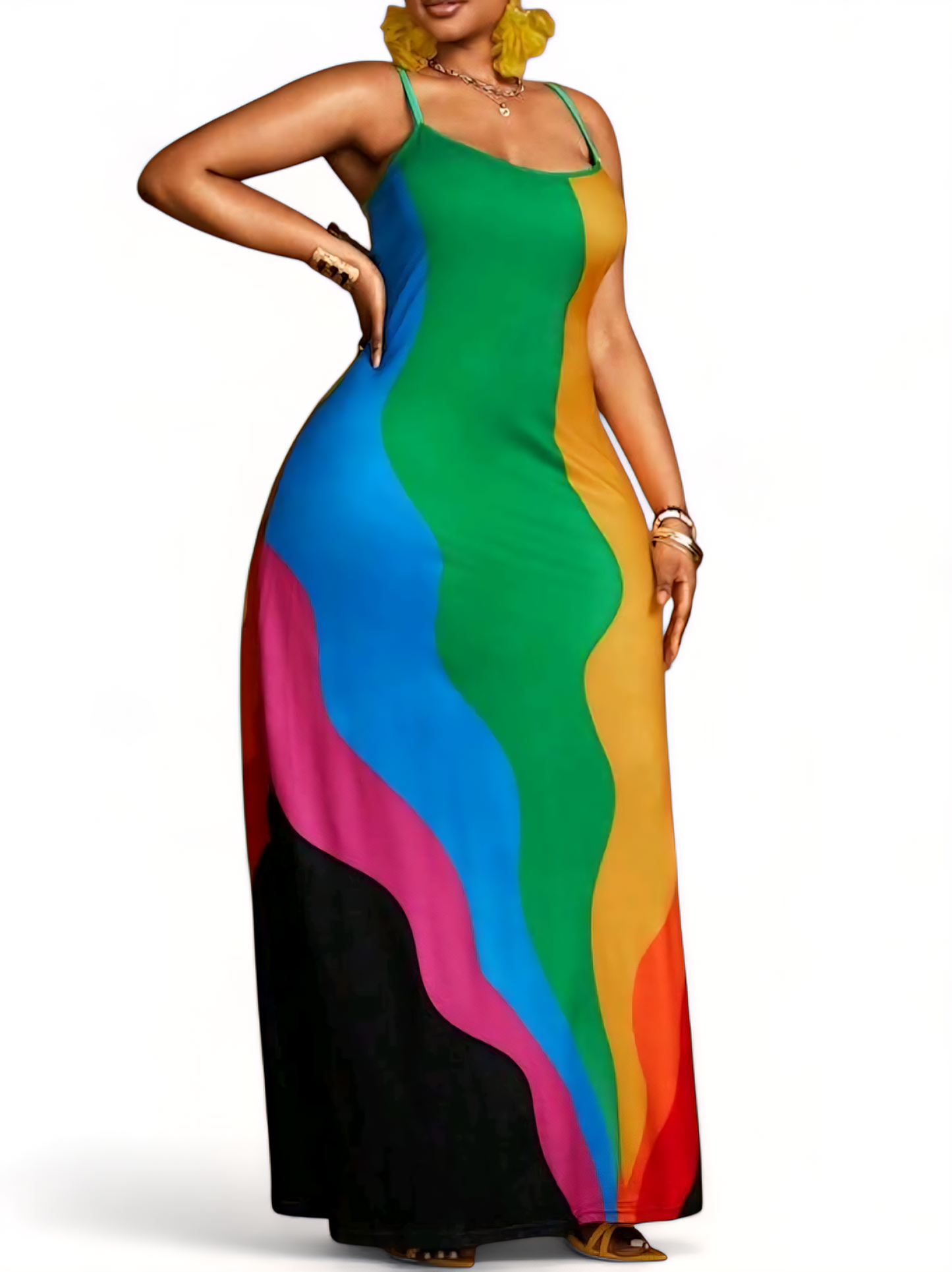 Štýlové dlhé šaty PLUS SIZE