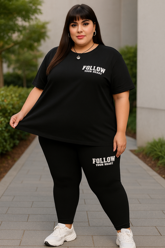 Stylový černý komplet PLUS SIZE