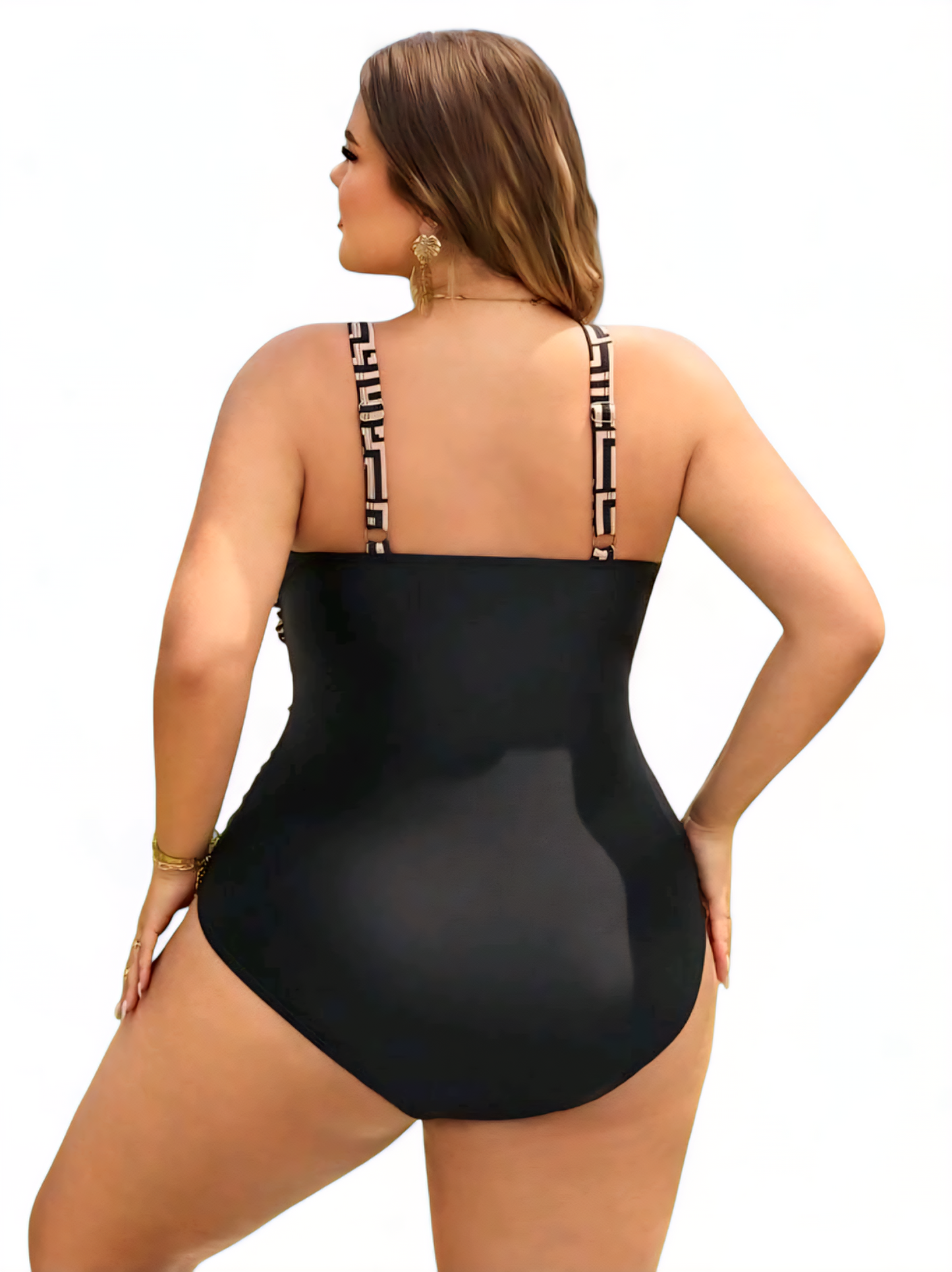 Vzorované celé plavky PLUS SIZE