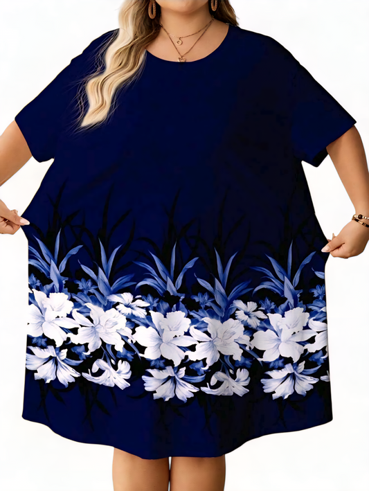 📦 Nadrozmerné šaty FLOWERS 5XL, 6XL