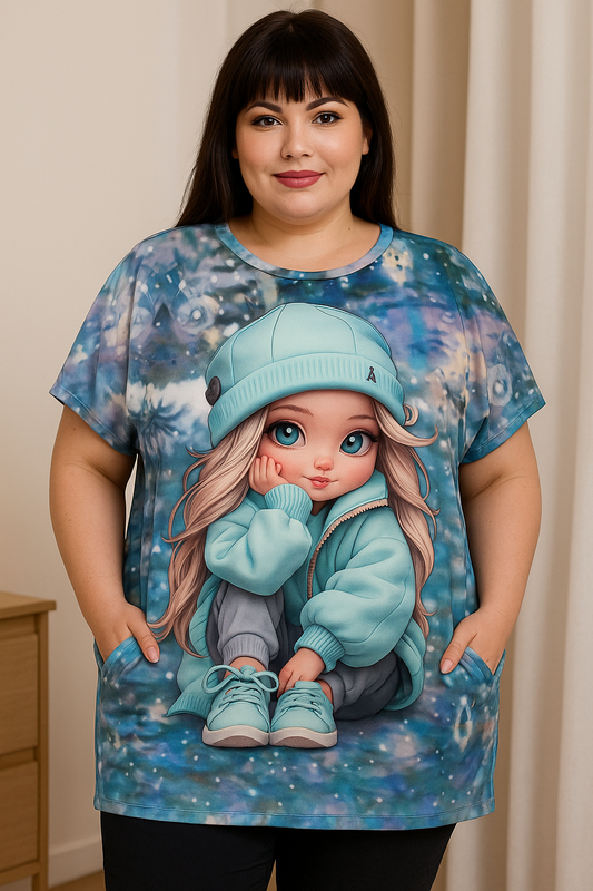 📦 Bavlnená 3D Tunika Plus Size s vreckami