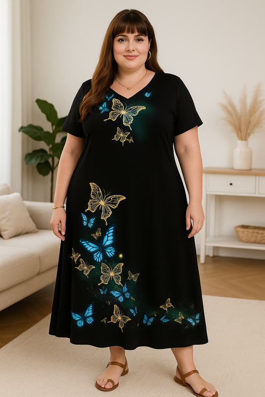 Společenské dlouhé šaty PLUS SIZE